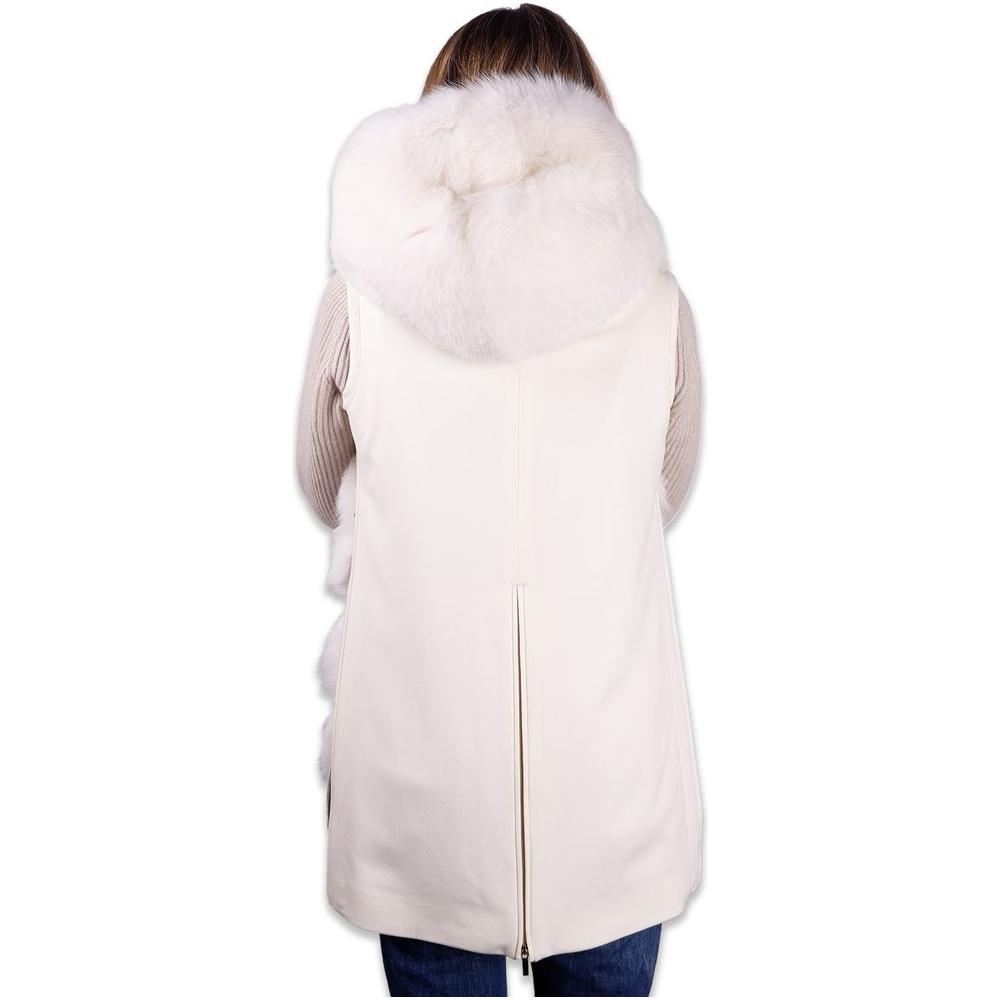 Made in Italy White Wool Women Coat