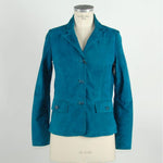 Emilio Romanelli Green Leather Women Jacket Emilio Romanelli Light Gray