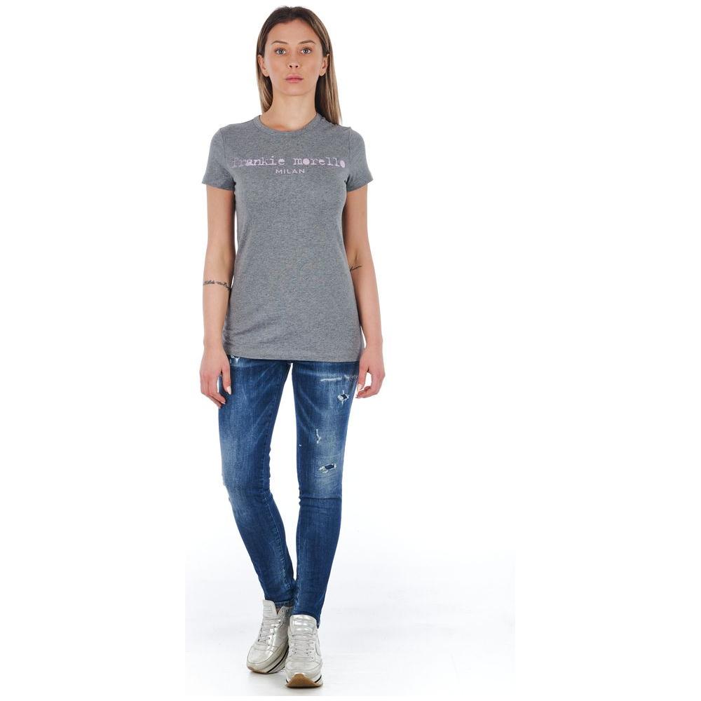 Frankie Morello Blue Cotton Women's Skinny Jean Frankie Morello Light Gray