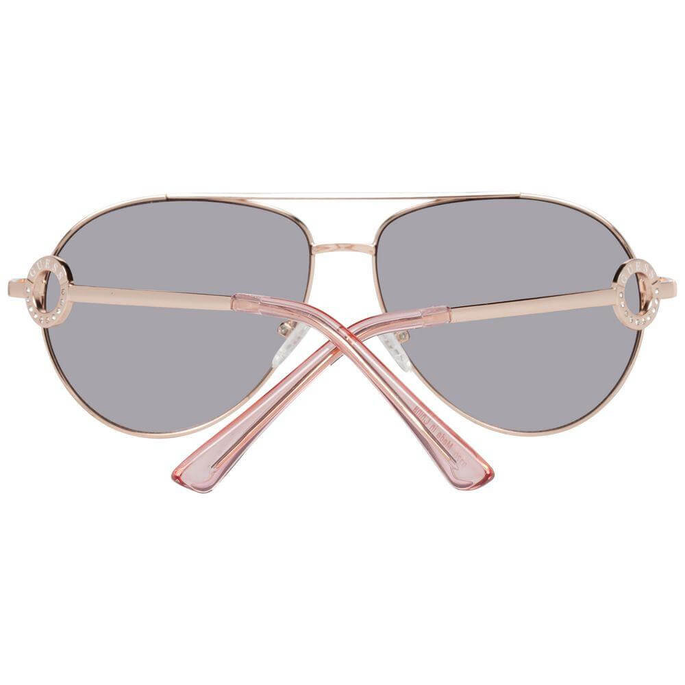 Rose gold aviator sunglasses for women with mirrored gradient lenses, full-rim metal frame, and 100% UVA & UVB protection.