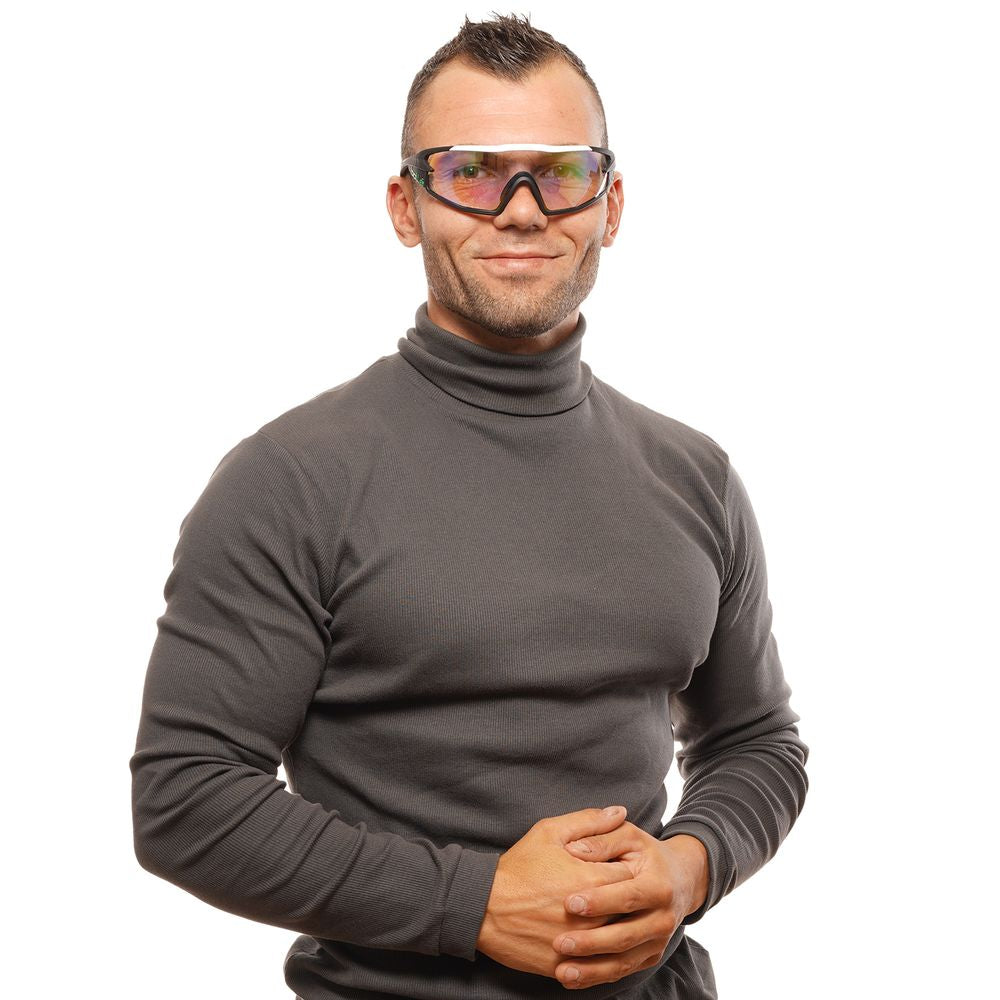 Unisex wearing Bolle Black Sunglasses with photochromatic lenses and multicolor frame, suitable for UVA & UVB protection.