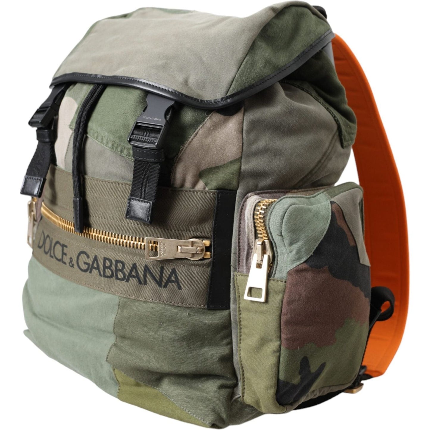Dolce & Gabbana Military Green Patchwork Rucksack Backpack Bag Dolce & Gabbana Dim Gray