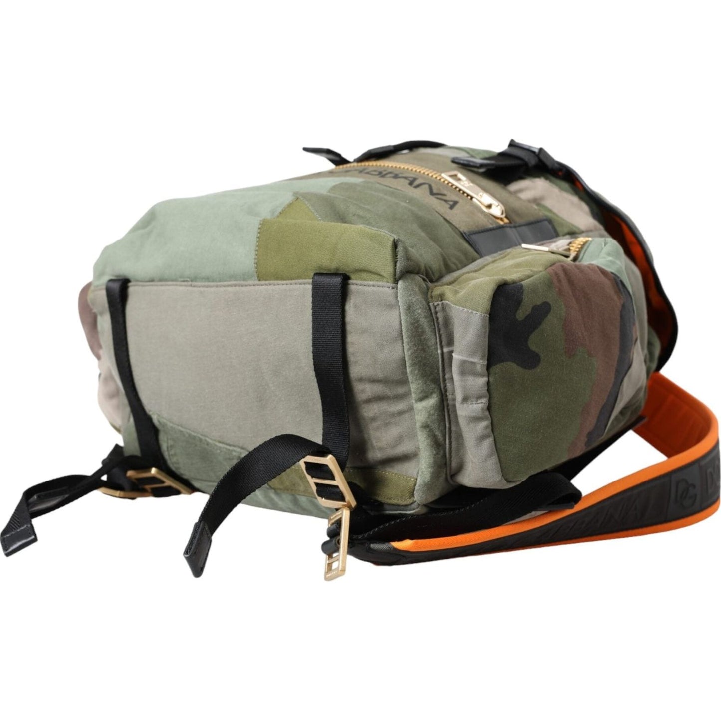 Dolce & Gabbana Military Green Patchwork Rucksack Backpack Bag Dolce & Gabbana Dim Gray
