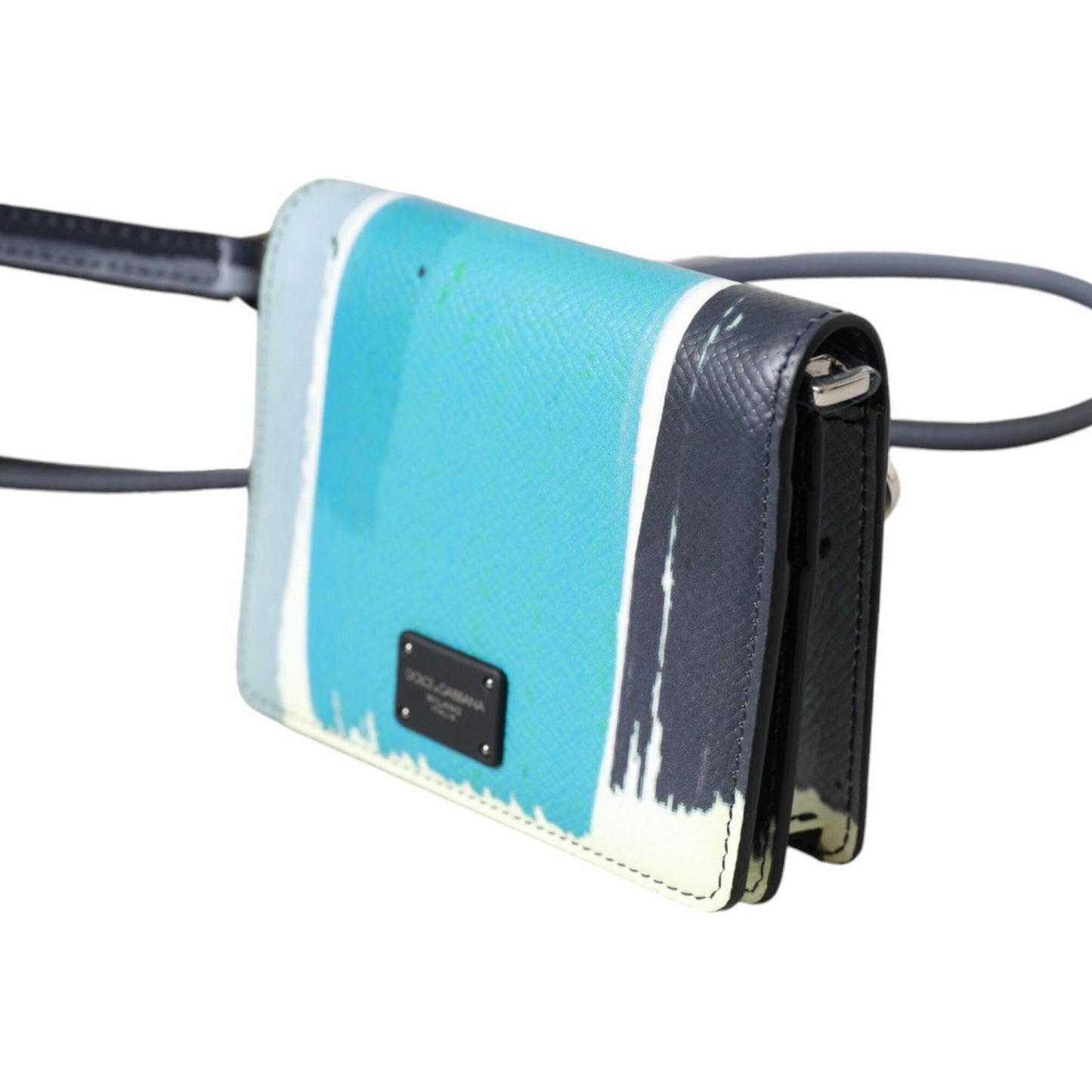 Dolce & Gabbana Multicolor Leather DG Logo Bifold Card Holder Wallet Dolce & Gabbana Medium Turquoise