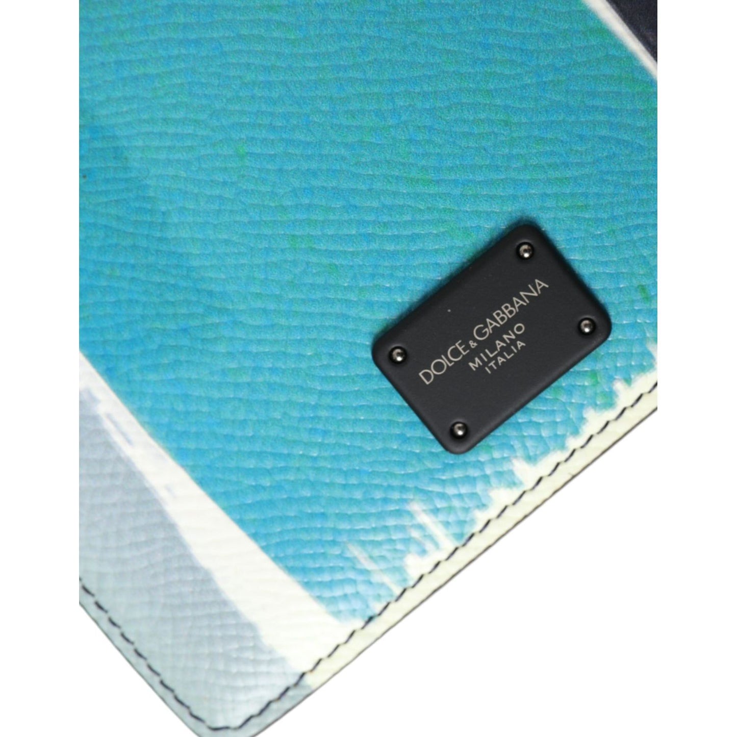 Dolce & Gabbana Multicolor Leather DG Logo Bifold Card Holder Wallet Dolce & Gabbana Medium Turquoise