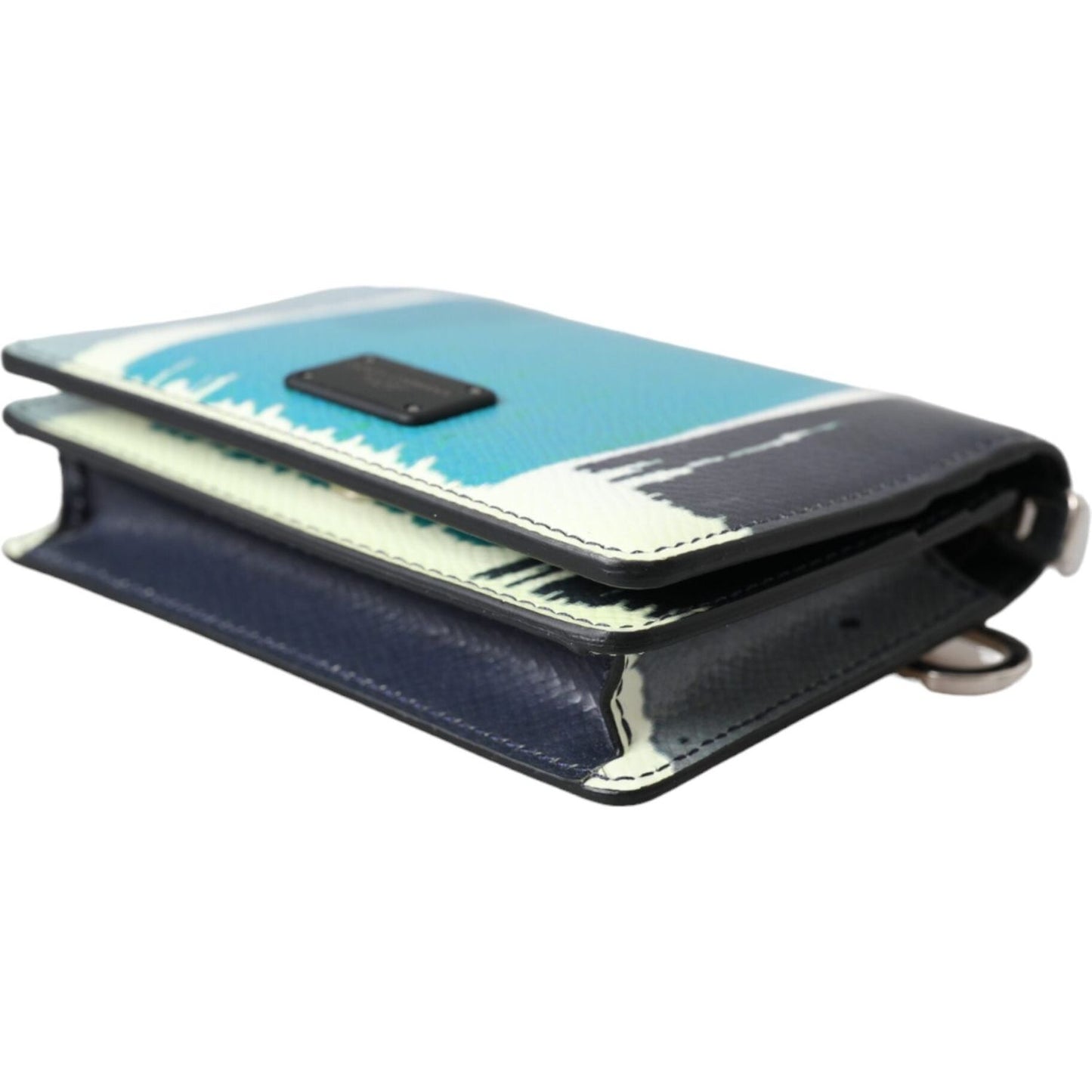 Dolce & Gabbana Multicolor Leather DG Logo Bifold Card Holder Wallet Dolce & Gabbana Dark Slate Gray