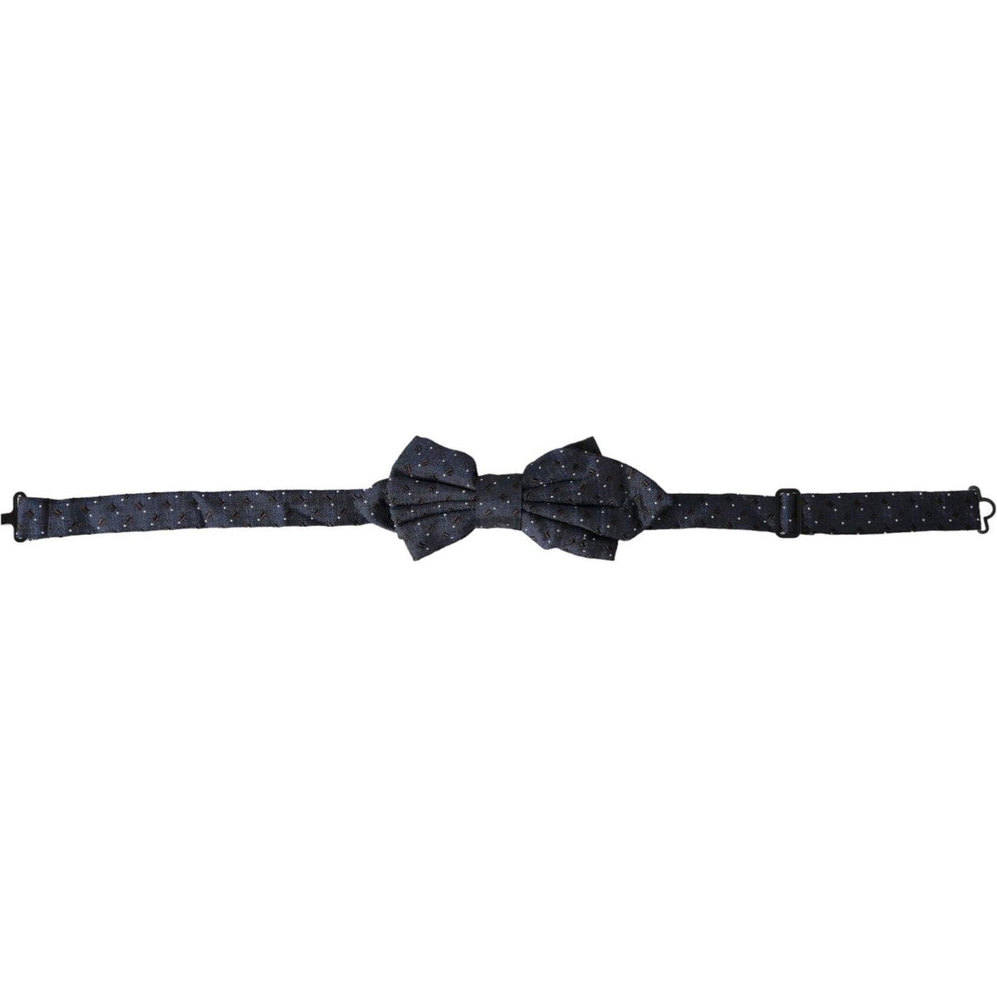 Dolce & Gabbana Navy Blue Silk Patterned Adjustable Men Papillon Bow Tie Dolce & Gabbana Dark Slate Gray