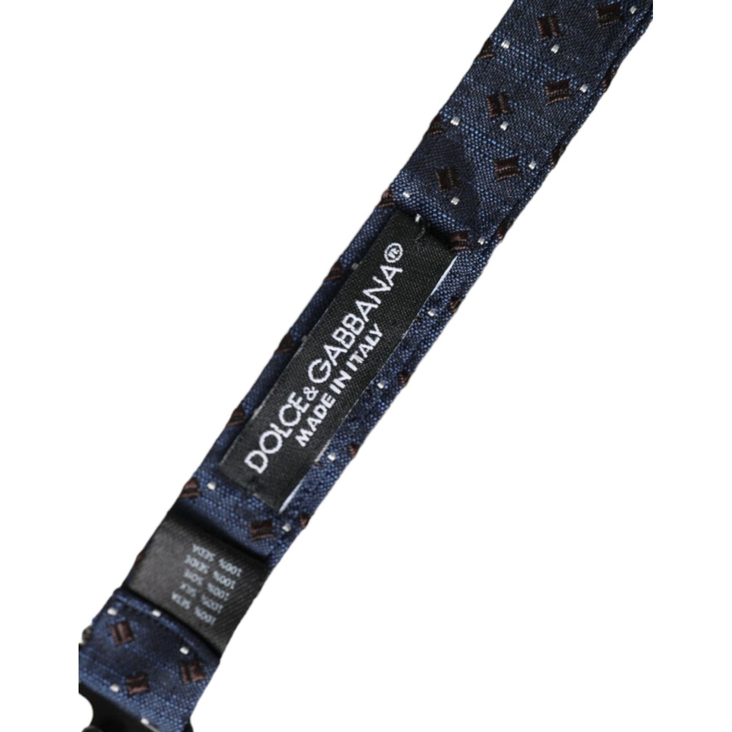 Dolce & Gabbana Navy Blue Silk Patterned Adjustable Men Papillon Bow Tie Dolce & Gabbana Dark Slate Gray