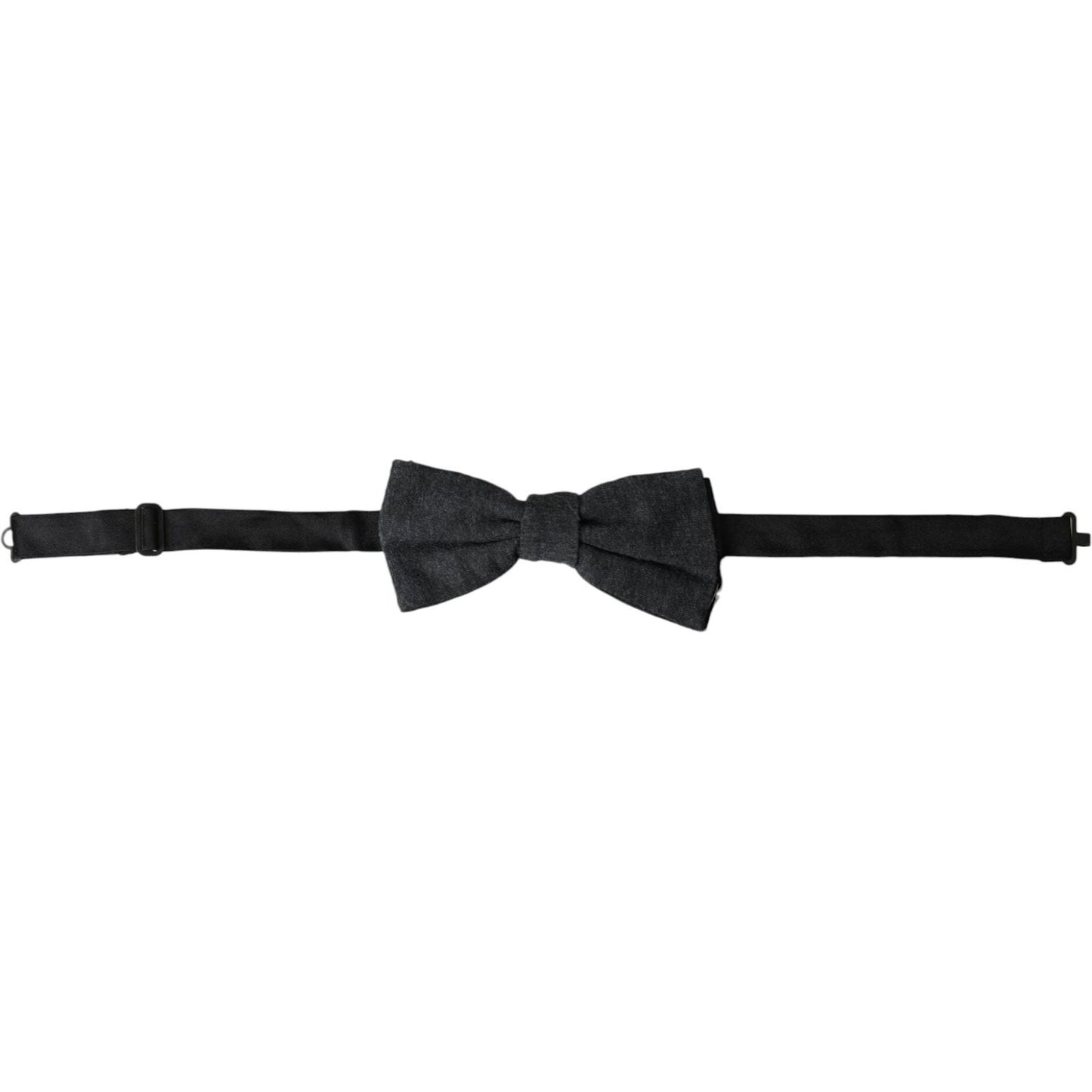 Dolce & Gabbana Dark Gray Silk Adjustable Neck Men Bow Tie Dolce & Gabbana Dark Slate Gray