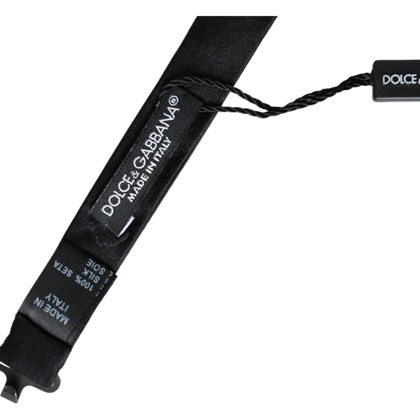 Dolce & Gabbana Black Silk Adjustable Neck Men Bow Tie Dolce & Gabbana Black