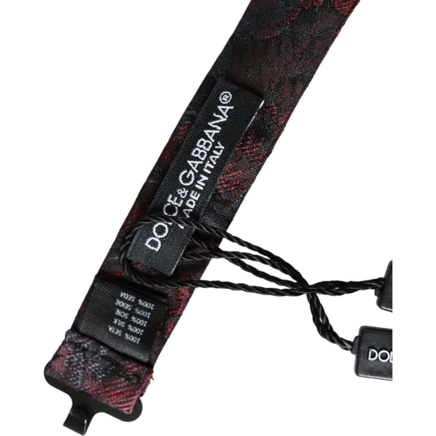 Dolce & Gabbana Red Black Floral Adjustable Neck Men Bow Tie Dolce & Gabbana Dark Slate Gray