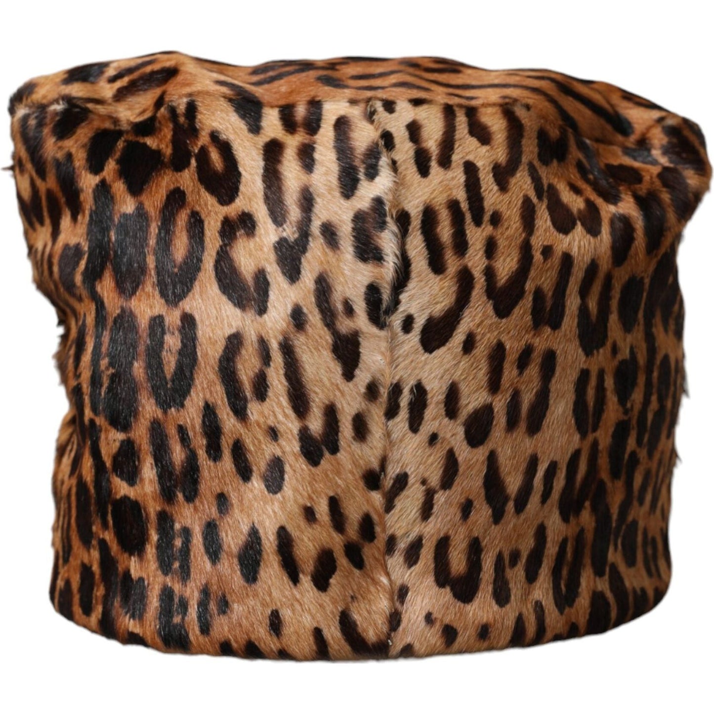 Dolce & Gabbana Brown Leopard Fur Women Bucket Hat Dolce & Gabbana Dark Slate Gray