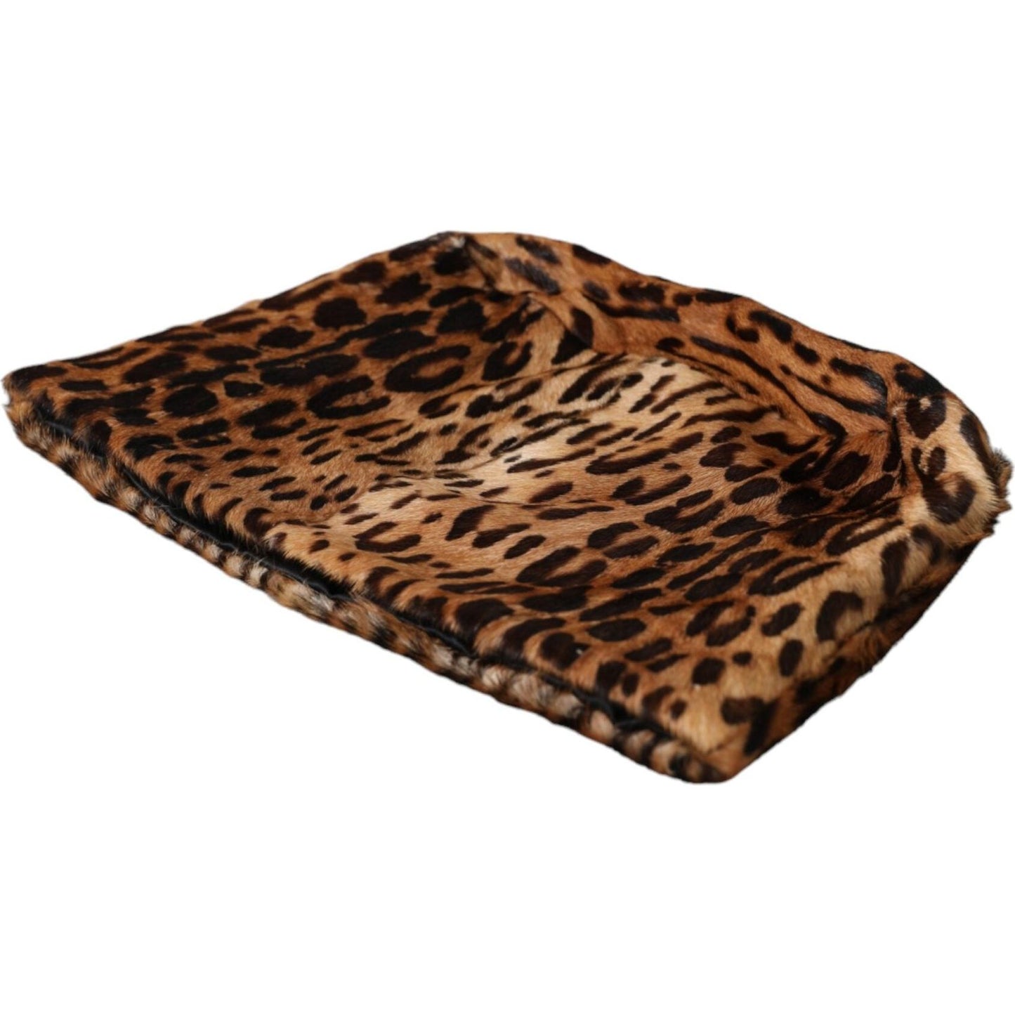 Dolce & Gabbana Brown Leopard Fur Women Bucket Hat Dolce & Gabbana Dark Slate Gray