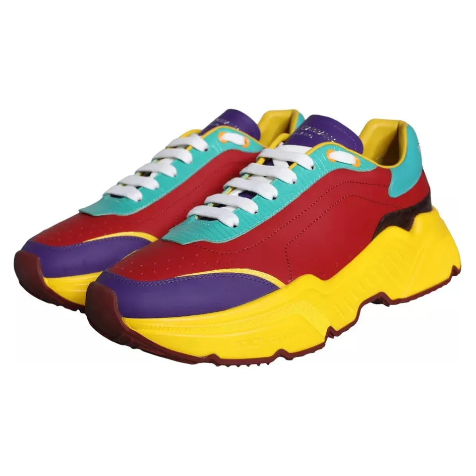 Dolce & Gabbana Multicolor Daymaster Low Top Sneakers Shoes Dolce & Gabbana Brown