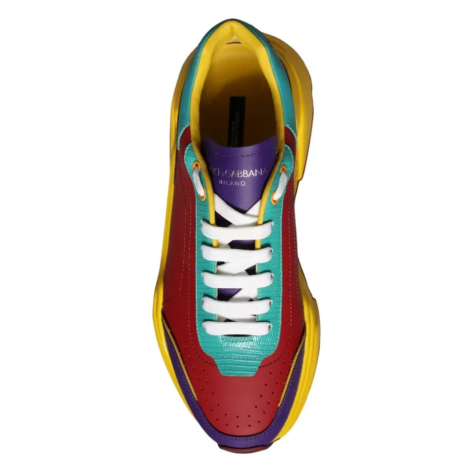 Dolce & Gabbana Multicolor Daymaster Low Top Sneakers Shoes Dolce & Gabbana Saddle Brown