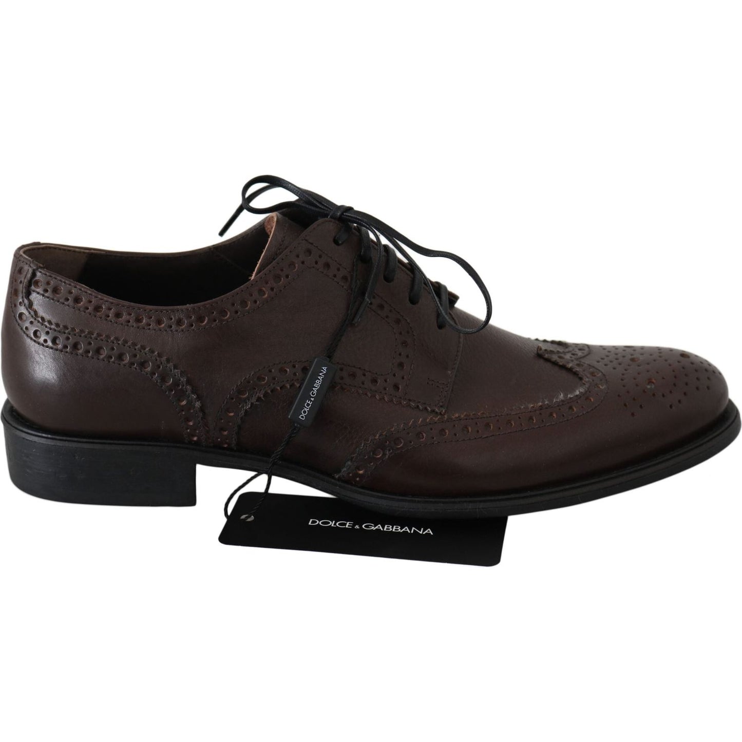 Dolce & Gabbana Elegant Brown Leather Derby Brogues