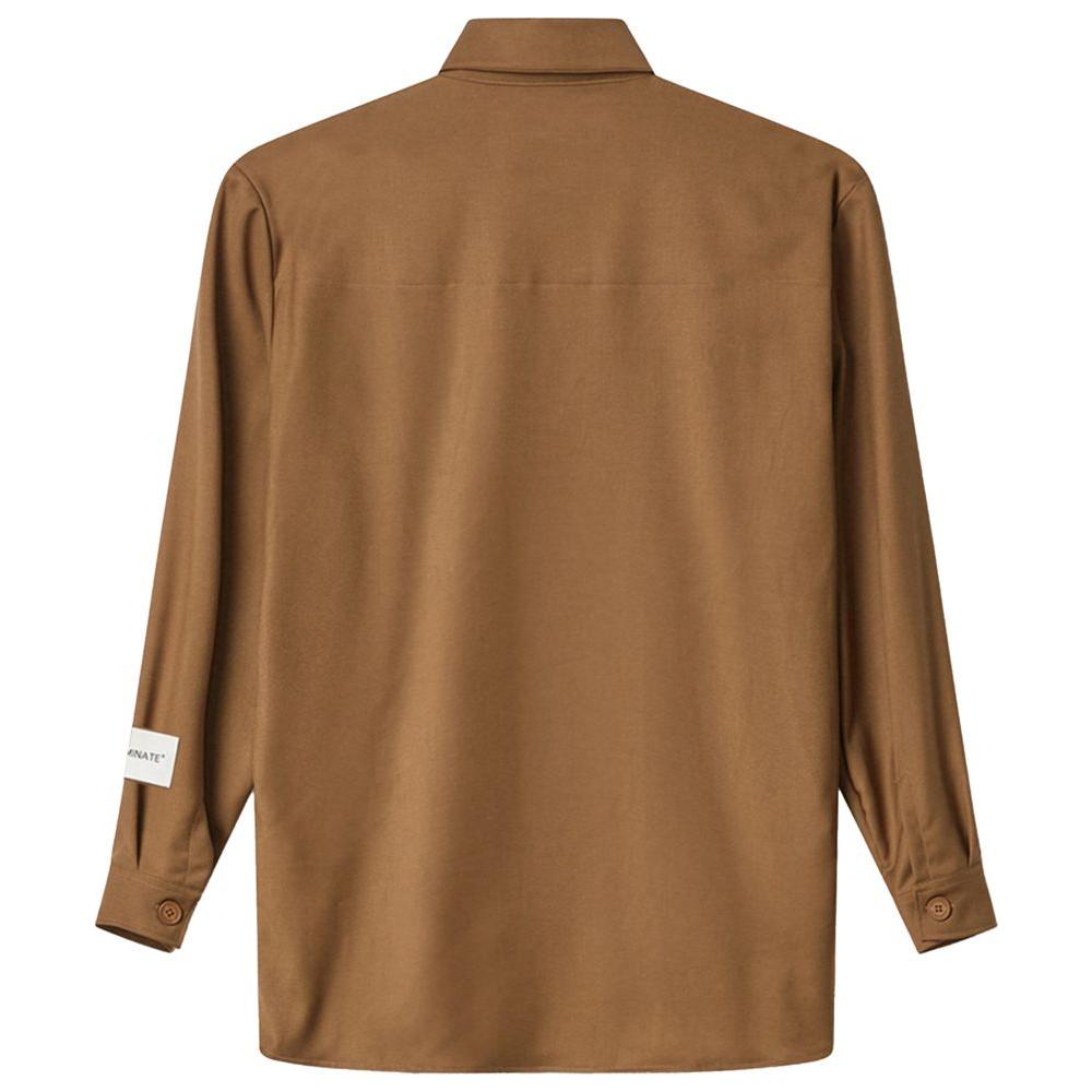 Hinnominate Brown Polyester Shirt Hinnominate Sienna