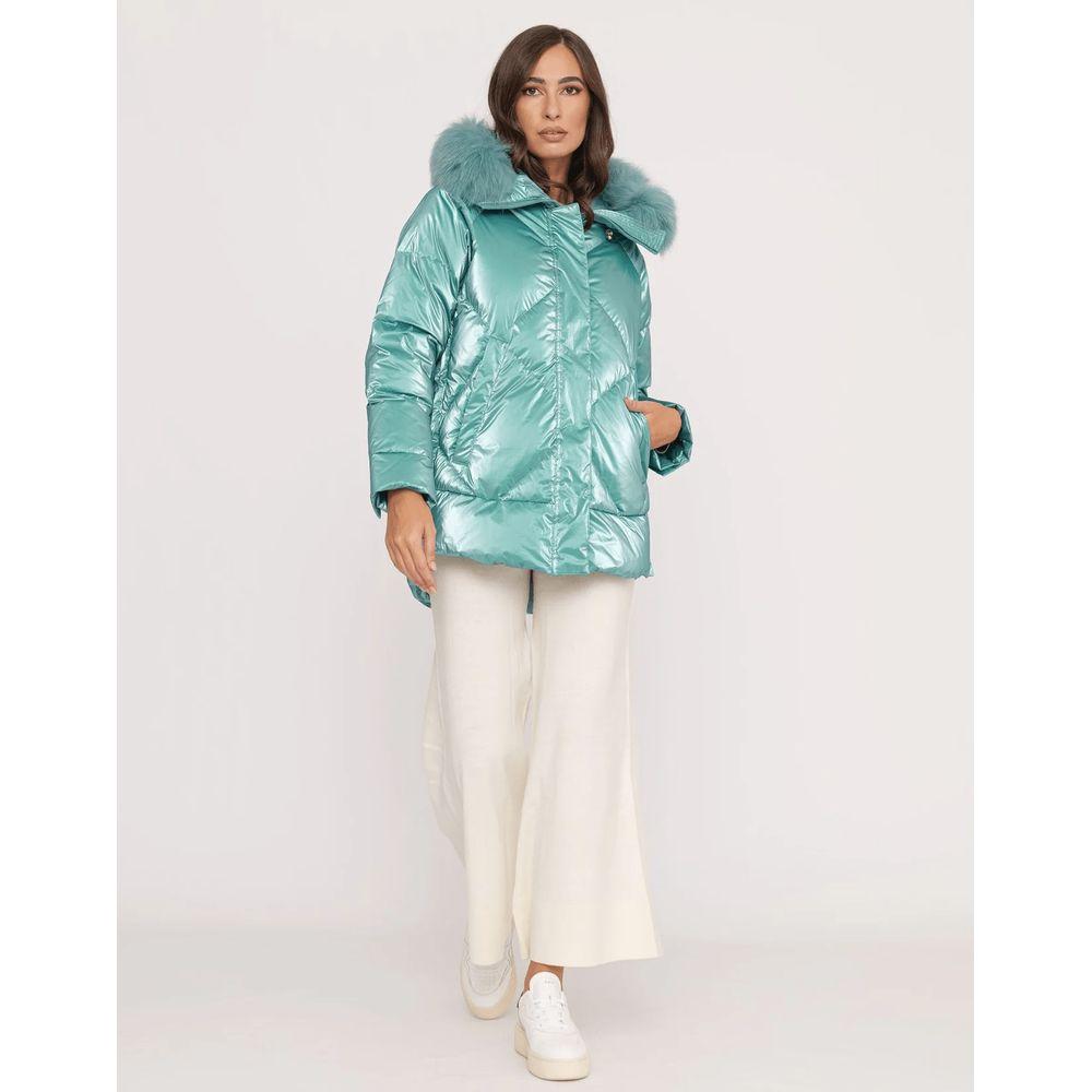 People Of Shibuya Light Blue Polyester Jackets & Coat People Of Shibuya Antique White