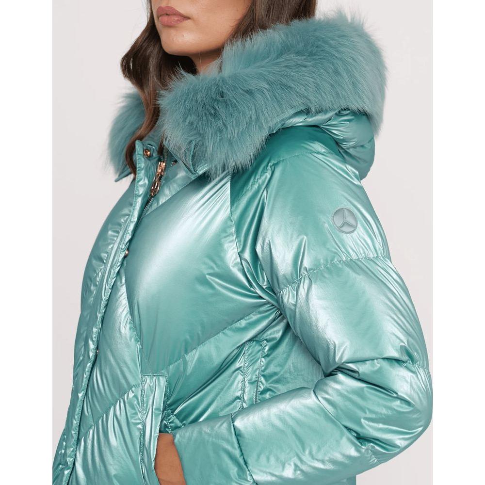 People Of Shibuya Light Blue Polyester Jackets & Coat People Of Shibuya Cadet Blue