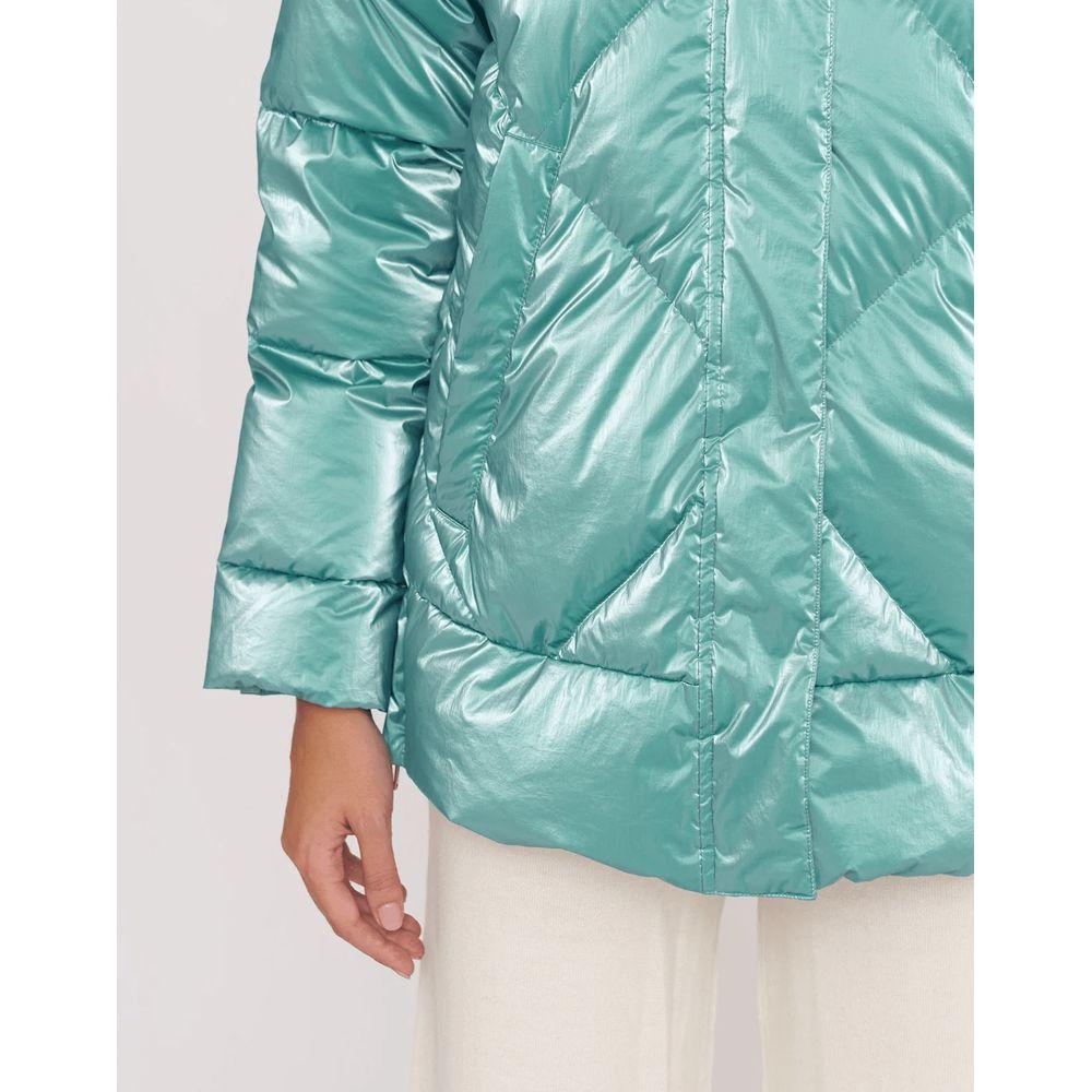 People Of Shibuya Light Blue Polyester Jackets & Coat People Of Shibuya Dark Sea Green