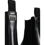 Dolce & Gabbana Black Leather Slip On Stretch Trekking Boots Shoes MV5862-41
