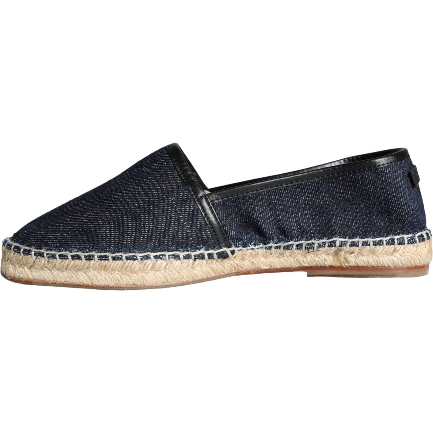 Dolce & Gabbana Blue Denim Cotton Leather Espadrilles Shoes Dolce & Gabbana Gray