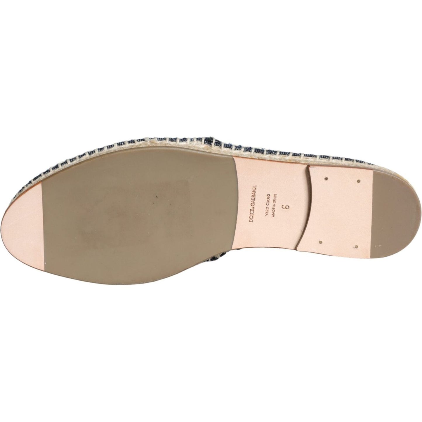 Dolce & Gabbana Blue Denim Cotton Leather Espadrilles Shoes Dolce & Gabbana Rosy Brown