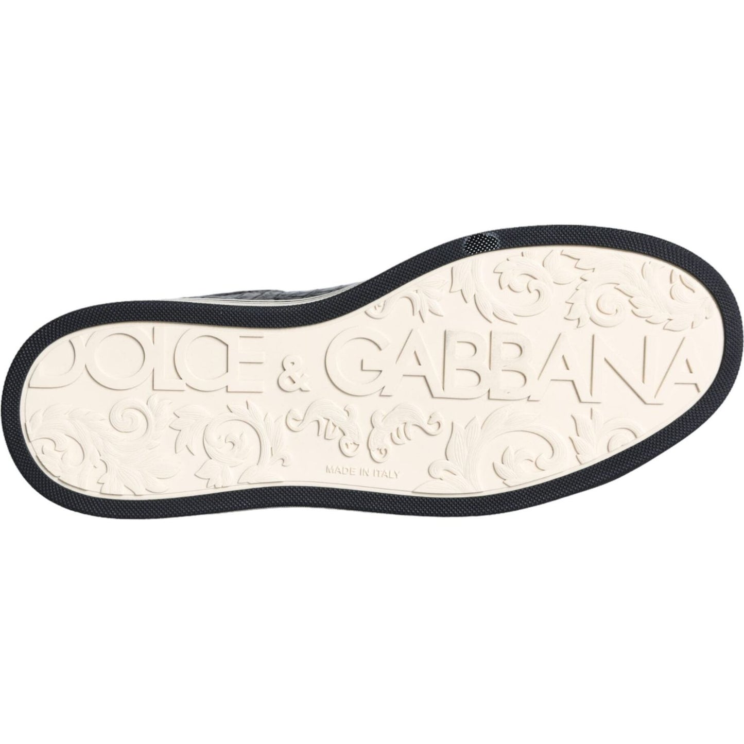 Dolce & Gabbana Black Leather Men Low Top Sneakers Shoes Dolce & Gabbana Dark Slate Gray