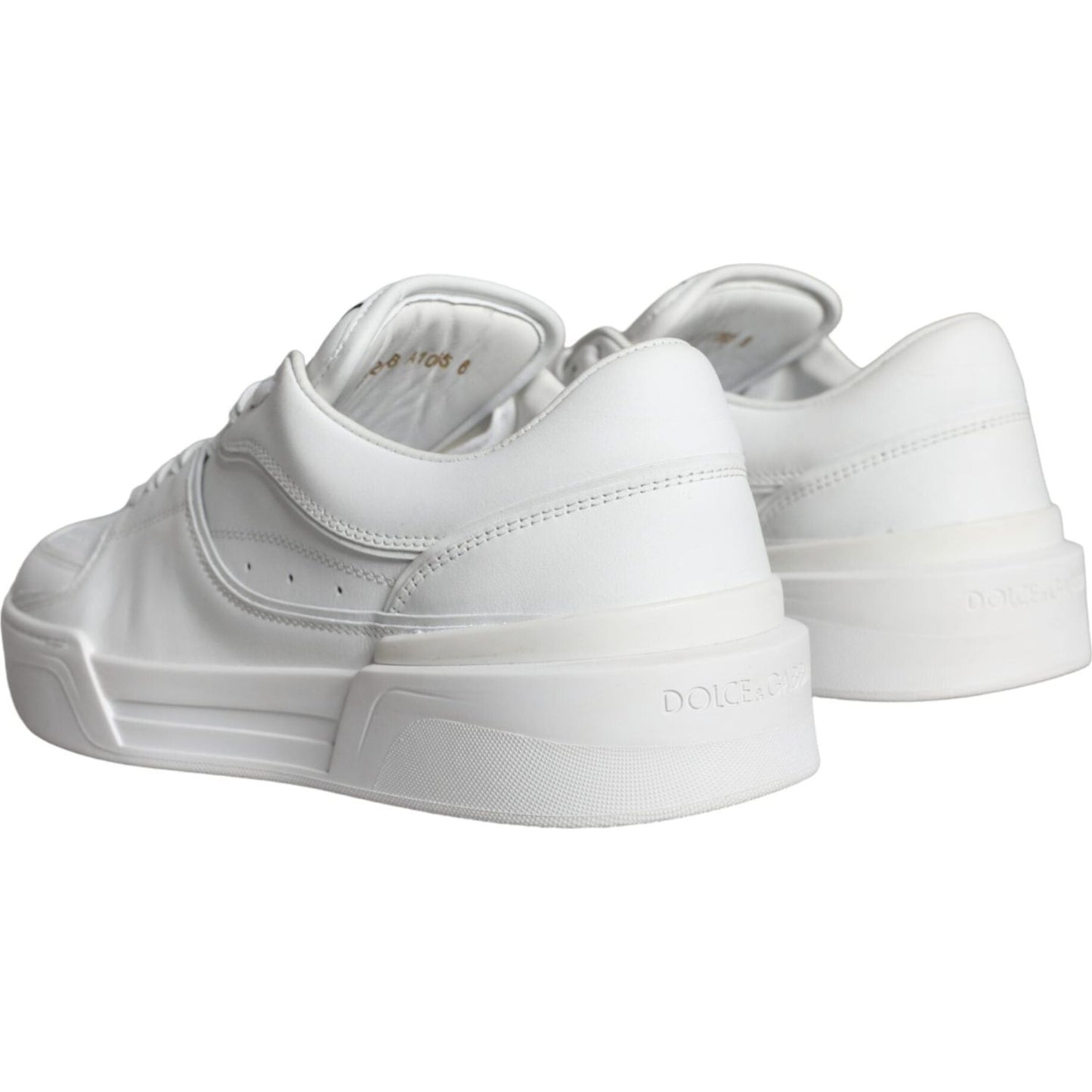 Dolce & Gabbana White Miami Leather Low Top Sneakers Shoes Dolce & Gabbana Light Gray