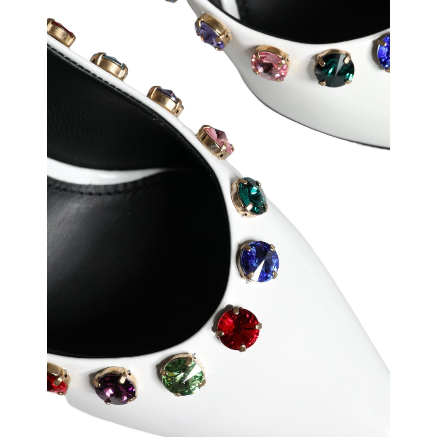 Dolce & Gabbana White Crystal Leather High Heels Pumps Shoes Dolce & Gabbana White Smoke