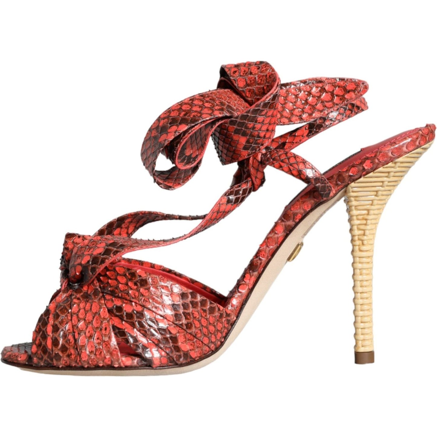 Dolce & Gabbana Coral Exotic Leather Heels Sandals Shoes Dolce & Gabbana Sienna