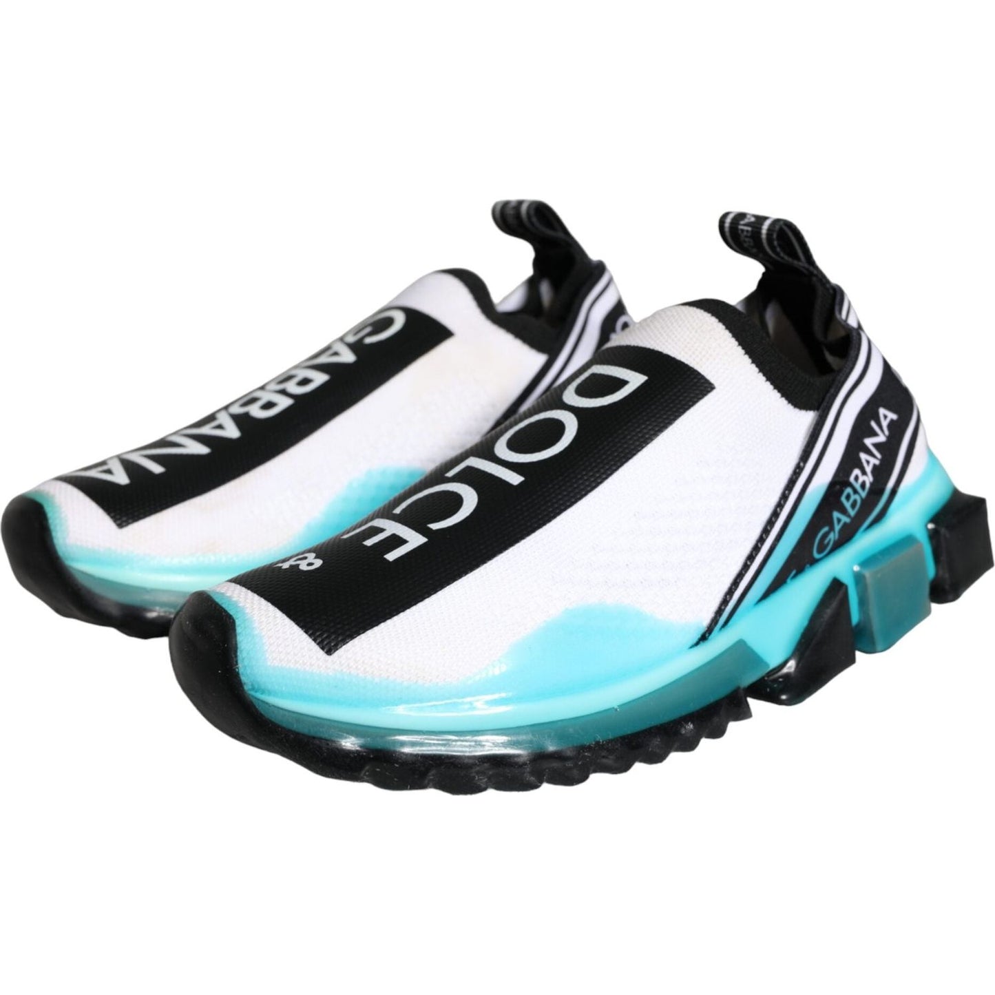 Dolce & Gabbana White Blue Slip On Sorrento Sneakers Shoes Dolce & Gabbana Lavender
