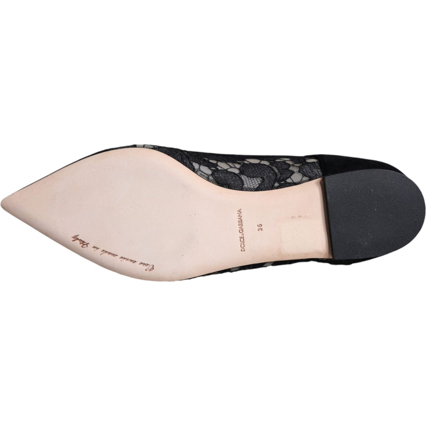 Dolce & Gabbana Black Taormina Lace Bellucci Flats Shoes Dolce & Gabbana Dark Slate Gray