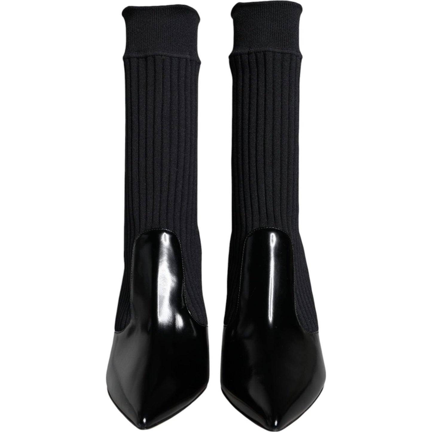 Dolce & Gabbana Black Stretch Stilettos Booties Socks Shoes Dolce & Gabbana Black