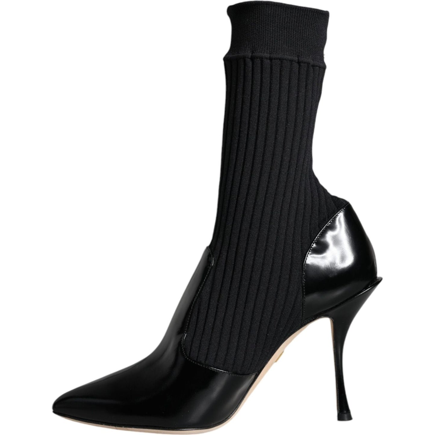 Dolce & Gabbana Black Stretch Stilettos Booties Socks Shoes Dolce & Gabbana Black