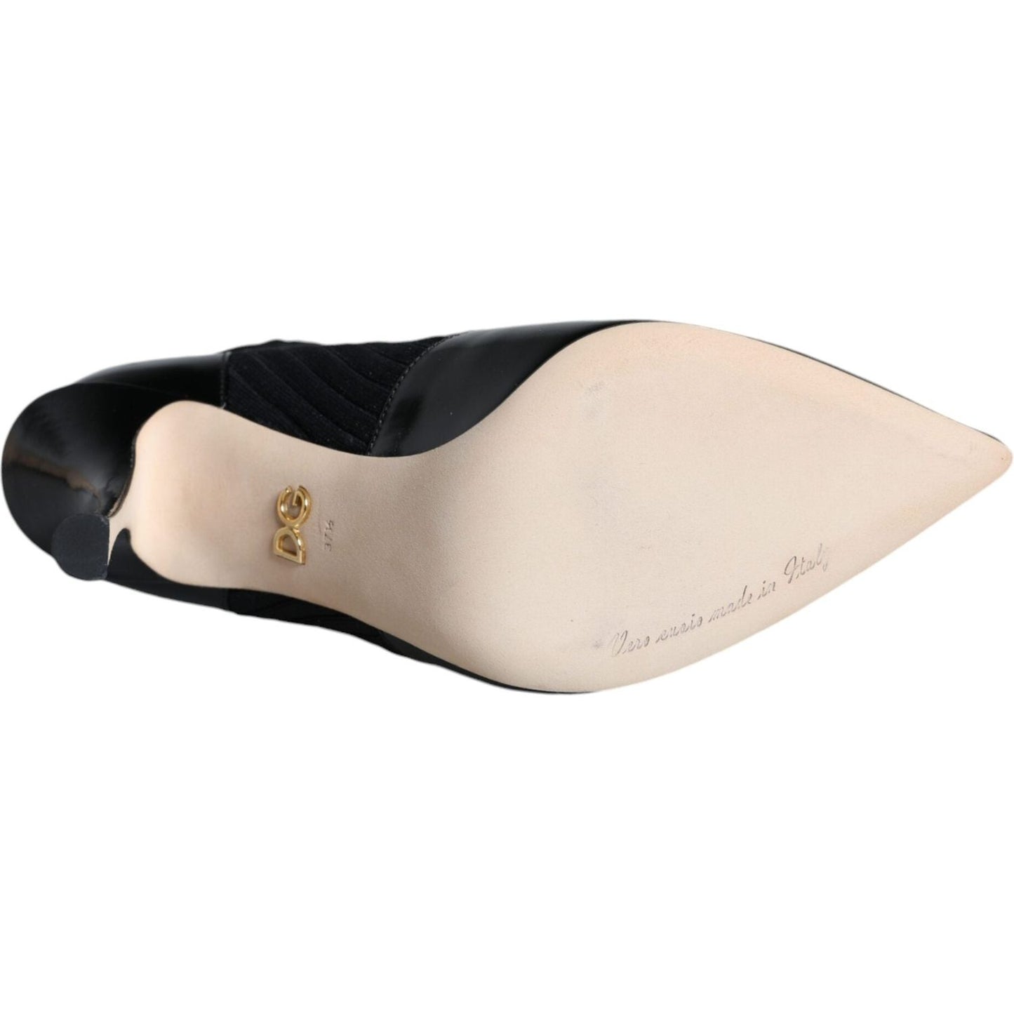 Dolce & Gabbana Black Stretch Stilettos Booties Socks Shoes Dolce & Gabbana Light Gray