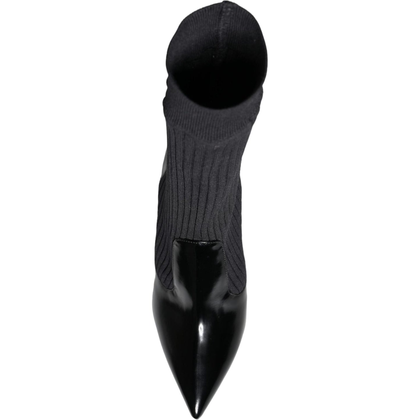 Dolce & Gabbana Black Stretch Stilettos Booties Socks Shoes Dolce & Gabbana Black