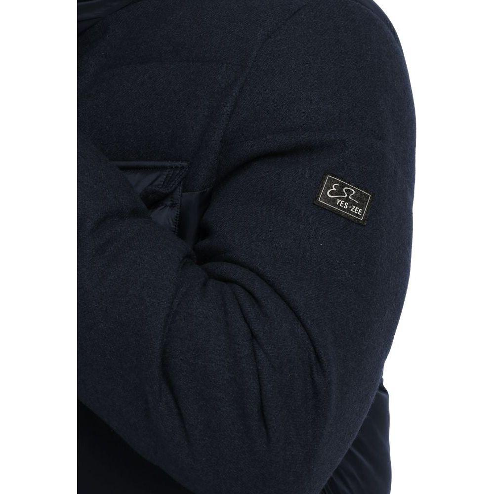 Yes Zee Blue Polyester Jacket Yes Zee Black