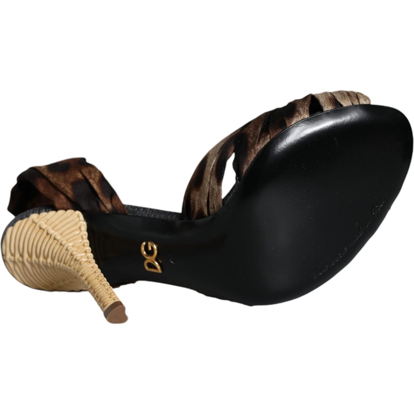 Dolce & Gabbana Brown Leopard Keira Heels Sandals Shoes Dolce & Gabbana Black