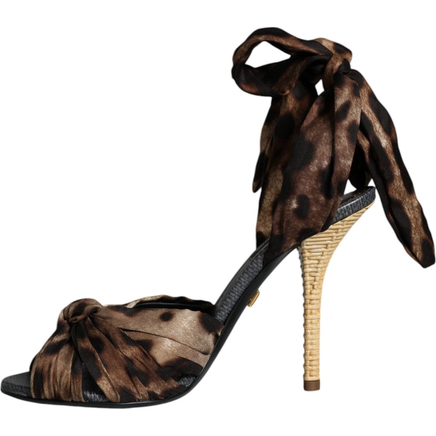 Dolce & Gabbana Brown Leopard Keira Heels Sandals Shoes Dolce & Gabbana Black