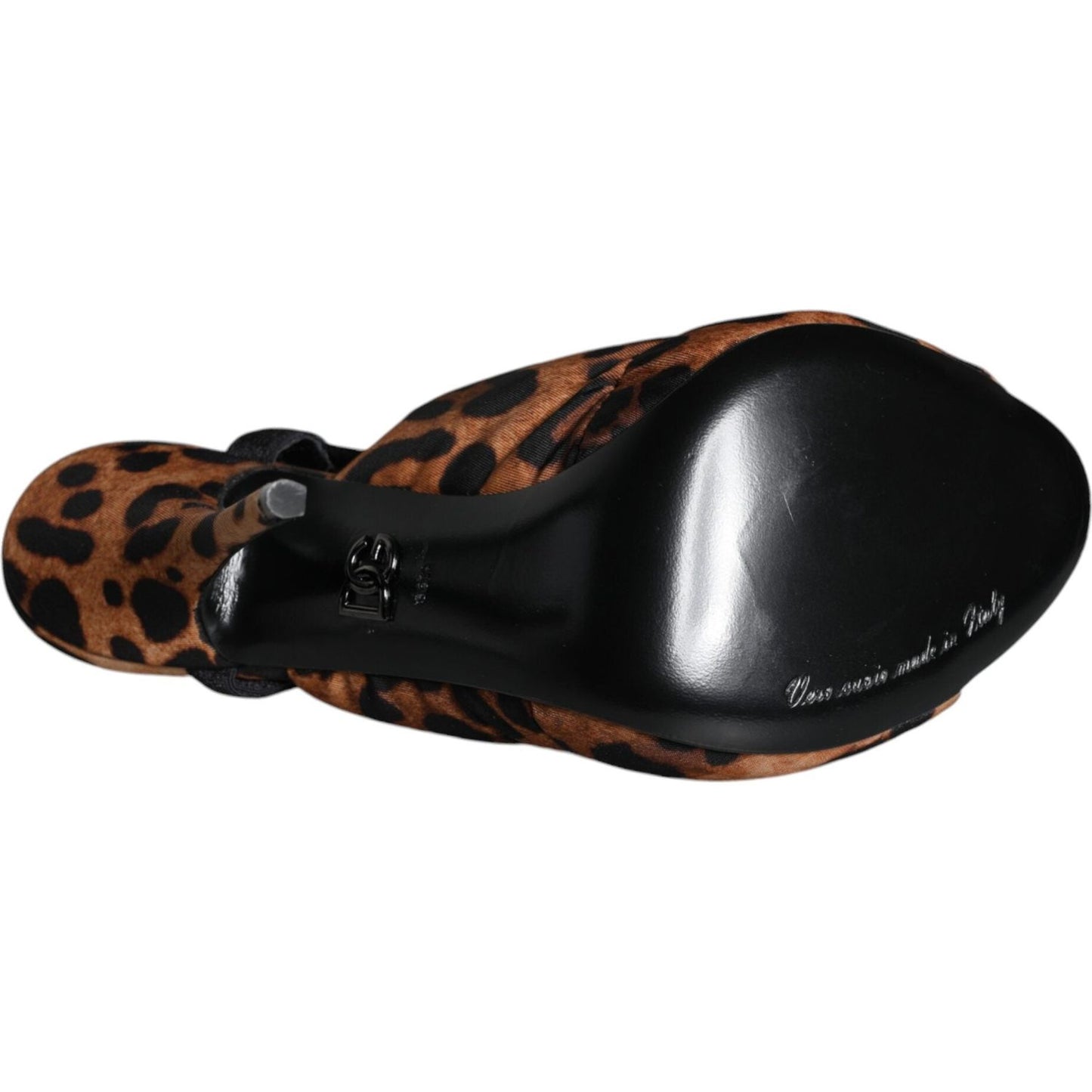 Dolce & Gabbana Brown Leopard Keira Slingback Sandals Shoes Dolce & Gabbana Black