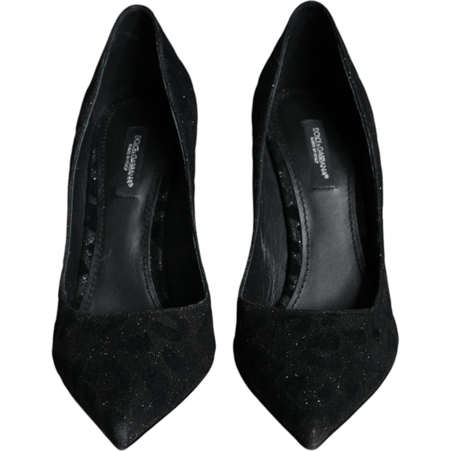 Dolce & Gabbana Black Leopard Lurex High Heels Pumps Shoes Dolce & Gabbana Black