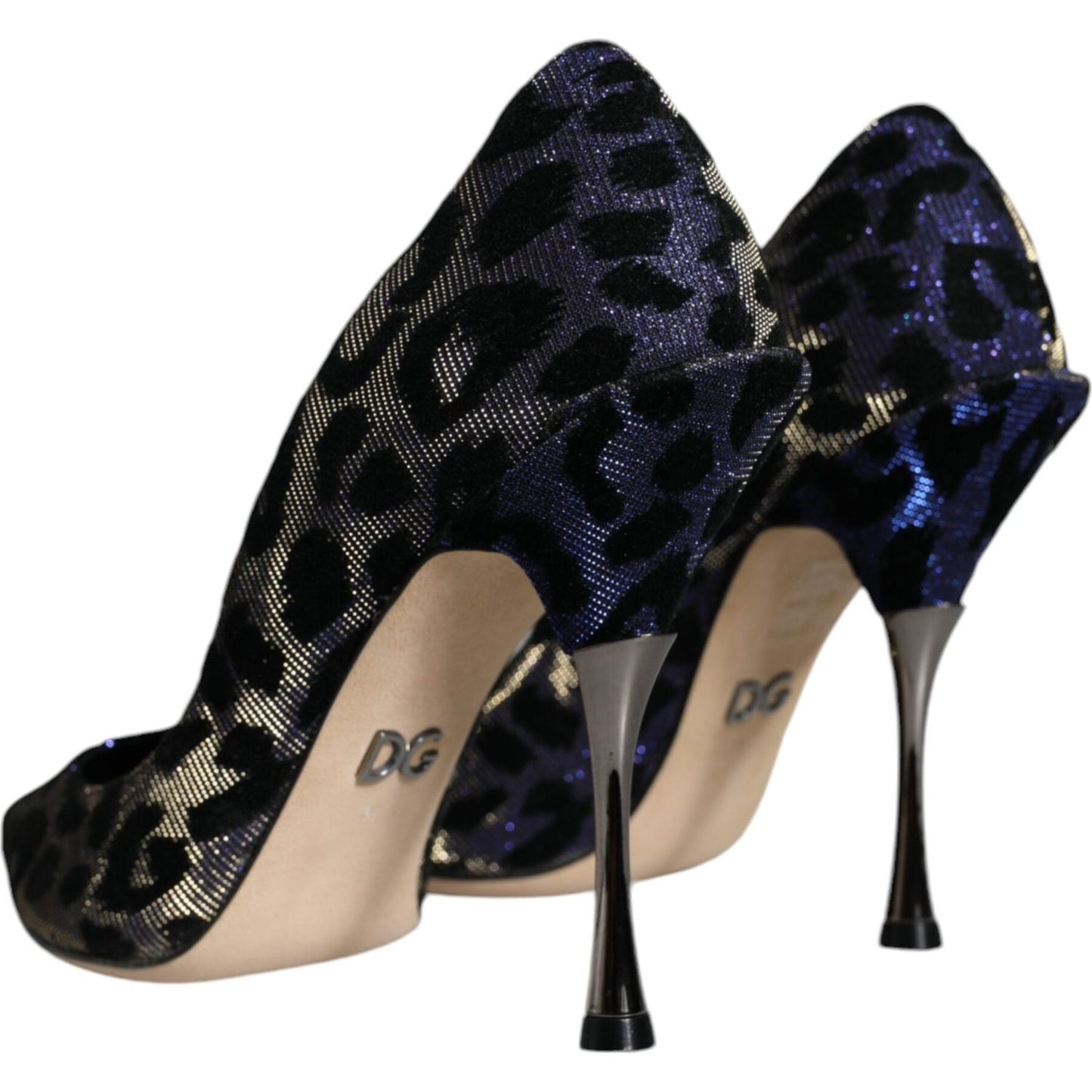 Dolce & Gabbana Violet Leopard Lurex High Heels Pumps Shoes Dolce & Gabbana Tan