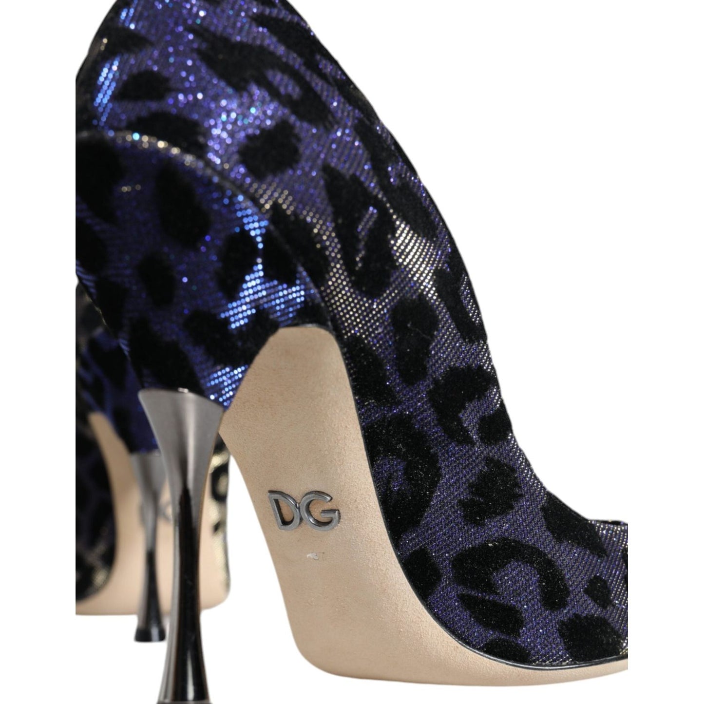 Dolce & Gabbana Violet Leopard Lurex High Heels Pumps Shoes Dolce & Gabbana Tan