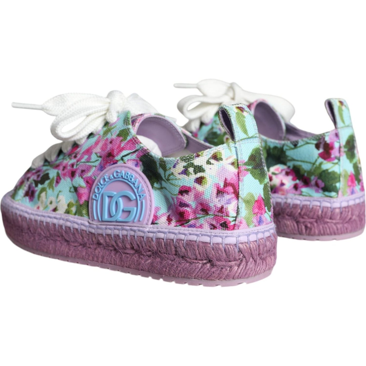 Dolce & Gabbana Multicolor Canvas Floral Espadrilles Sneakers Shoes Dolce & Gabbana Light Slate Gray