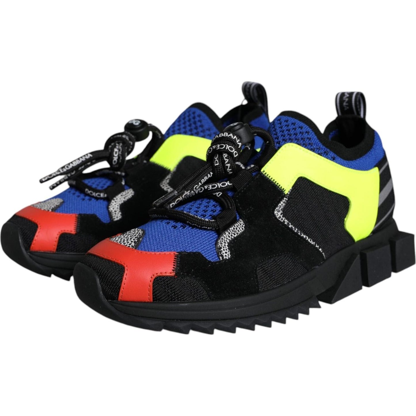 Dolce & Gabbana Multicolor Mesh Sorrento Trekking Sneakers Shoes Dolce & Gabbana Black