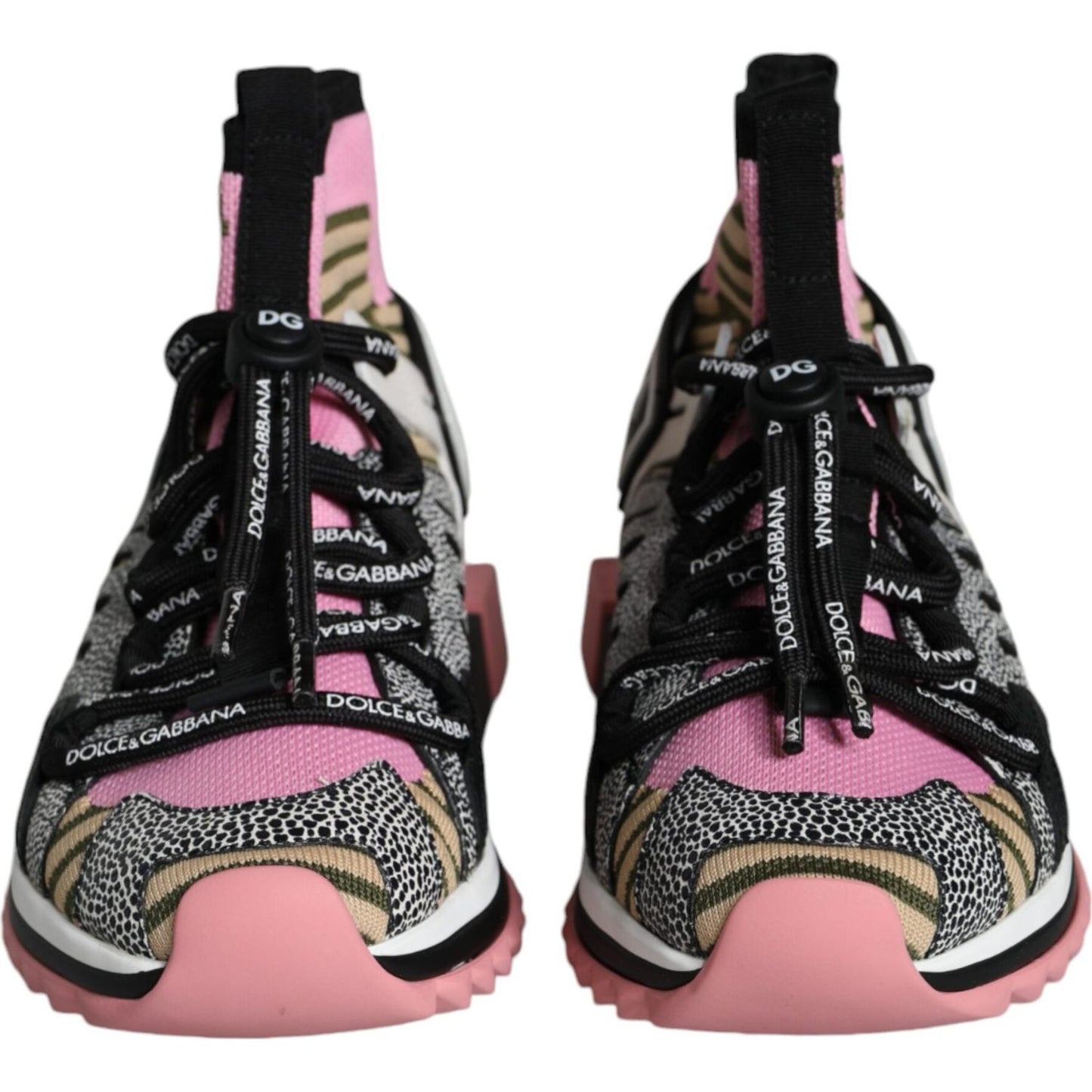 Dolce & Gabbana Multicolor Sorrento Socks Logo Sneakers Shoes Dolce & Gabbana Tan