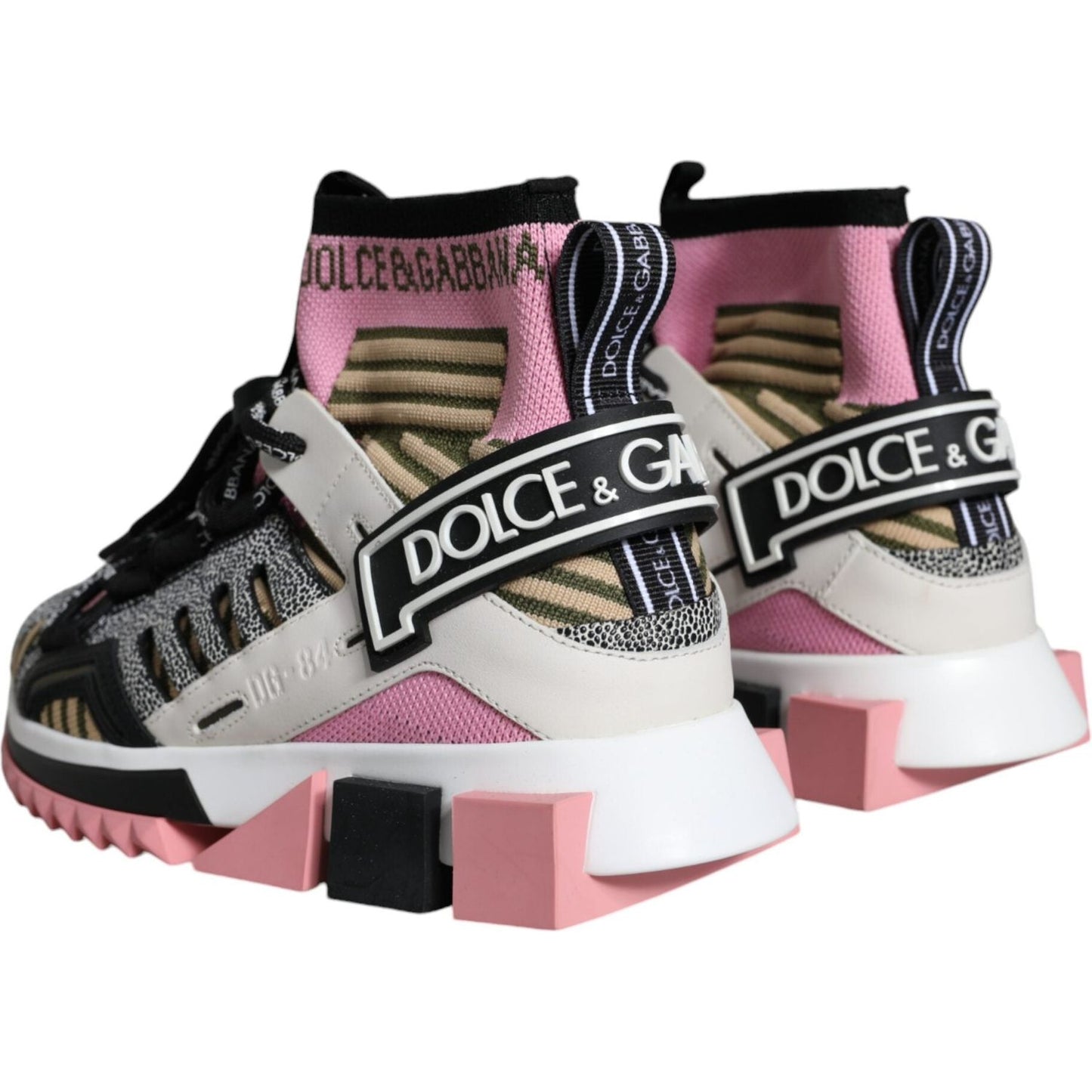 Dolce & Gabbana Multicolor Sorrento Socks Logo Sneakers Shoes Dolce & Gabbana Gray