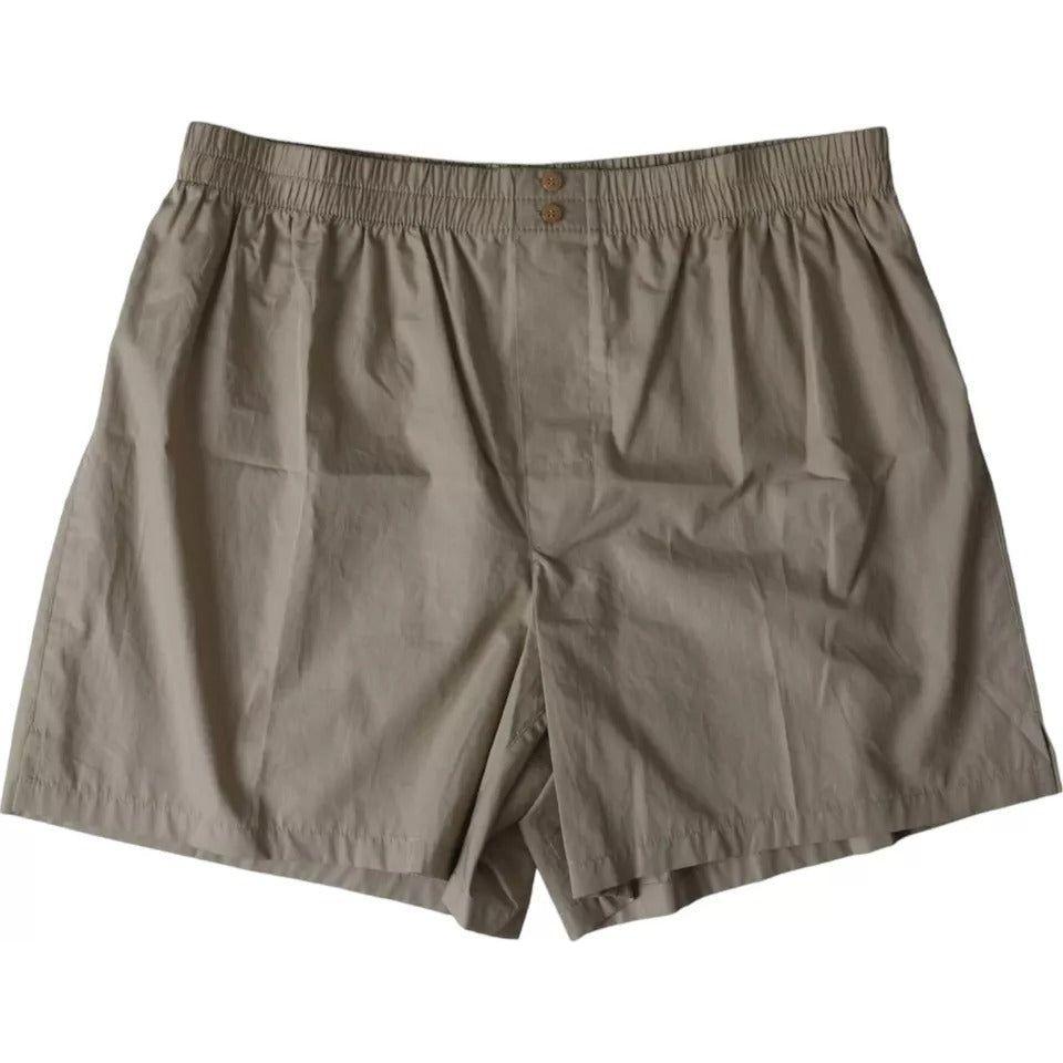 Dolce & Gabbana Brown Cotton Regular Boxer Shorts Underwear Dolce & Gabbana Dim Gray