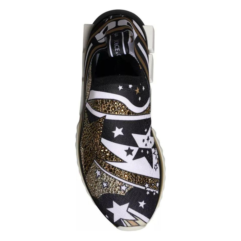 Dolce & Gabbana Multicolor Comet Star Print Sorrento Sneakers Shoes Dolce & Gabbana Light Gray